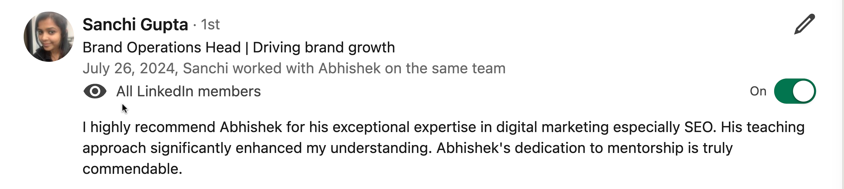 Abhishek Srivastava Digital marketing Trainer Reviews